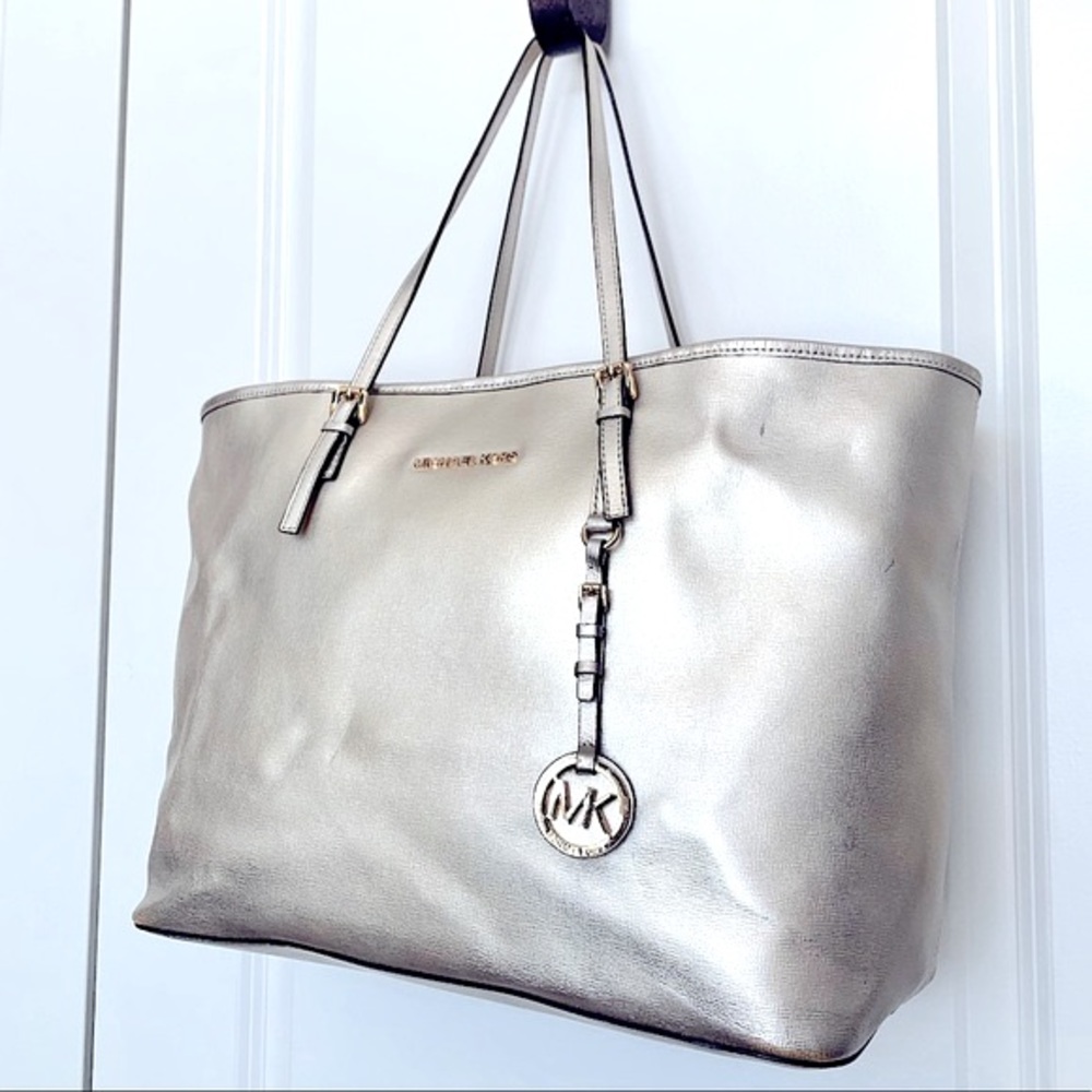 MK Metallic Gold Large Travel Tote